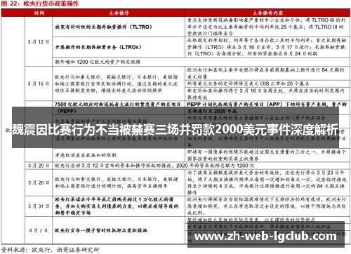魏震因比赛行为不当被禁赛三场并罚款2000美元事件深度解析